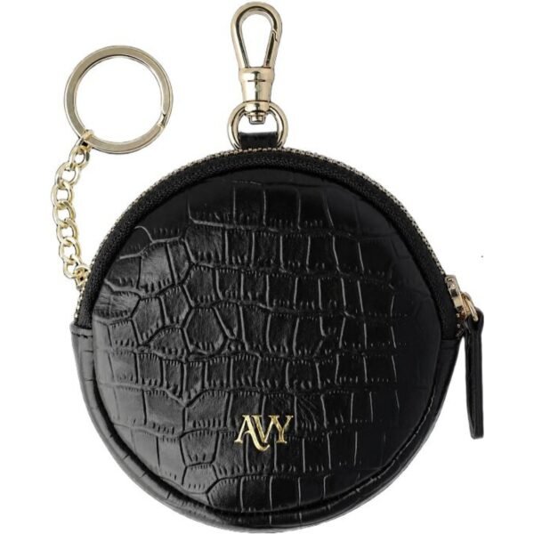 strogili dermatini thiki avy mini phone bag me fermouar brelok kai gantzo gia airpods kai accessories leather croco black 11