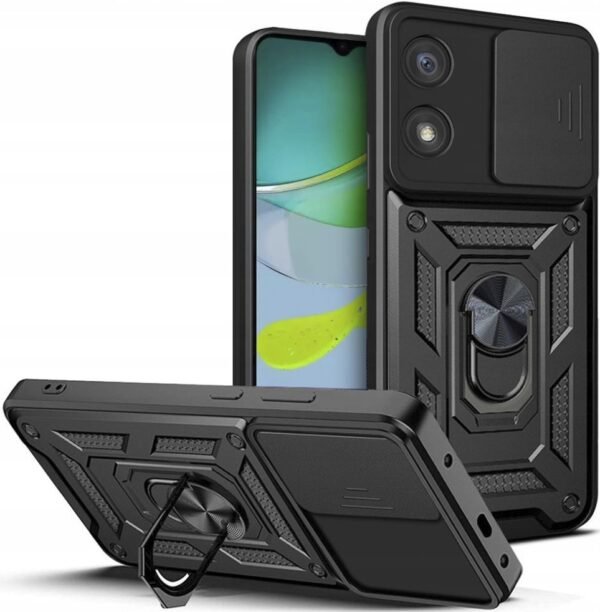 techsuit camshield anthektiki thiki me kalimma gia tin kamera kai metalliko ring holder motorola moto e13 black