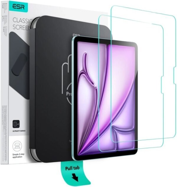 tempered glass ipad air 13 inches 2025 2024 esr ultrafit classic antixaraktiko gyali prostasias othonis 2 temaxia clear 10 1