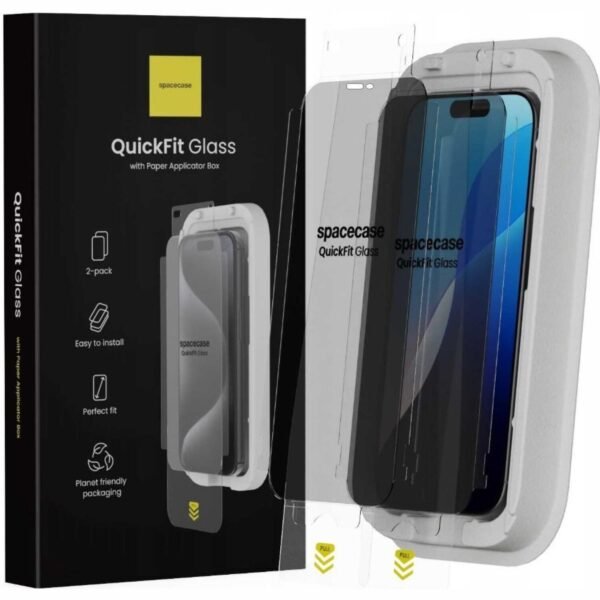 tempered glass iphone 17 pro max 16 pro max spacecase quickfit privacy glass antixaraktiko gyali prostasias aporitou othonis me aplicater quickfit 2 temaxia privacy 3