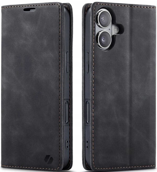 thiki apple iphone 16 plus spacecase wallet portofoli black 3
