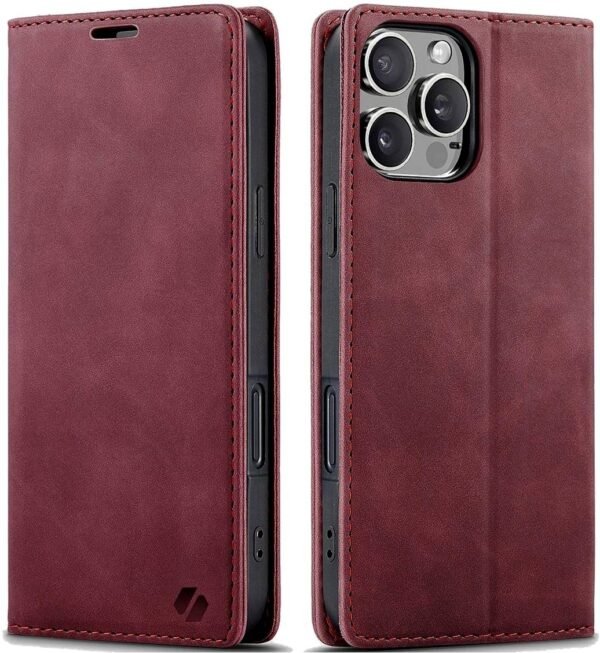 thiki apple iphone 16 pro max spacecase wallet portofoli red 14