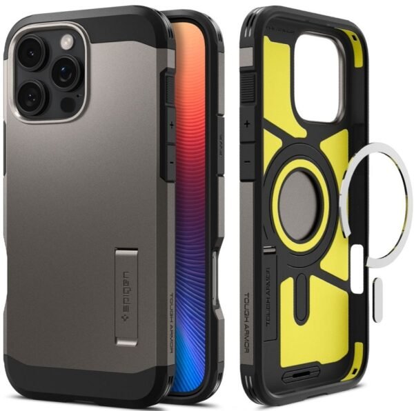 thiki apple iphone 16 pro max spigen tough armor ai magfit anthektiki me magsafe gunmetal