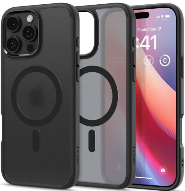thiki apple iphone 16 pro max spigen ultra hybrid magfit me magsafe frost black