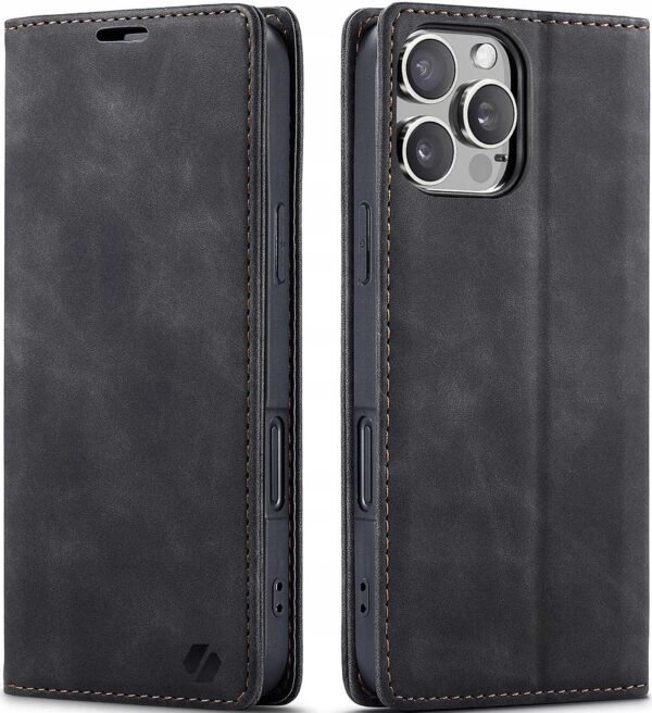 thiki apple iphone 16 pro spacecase wallet portofoli black 3