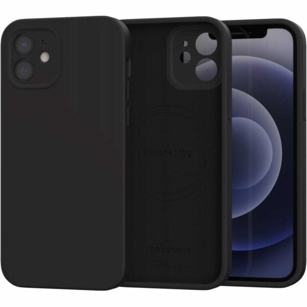 thiki iphone 12 spacecase silicone mag case silikonis me magsafe black 10
