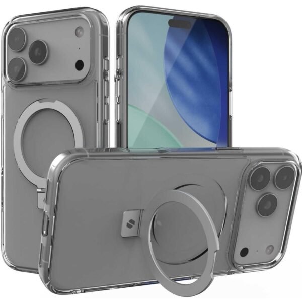 thiki iphone 17 pro max spacecase ring pro mag skliri me magsafe kai kickstand clear 2