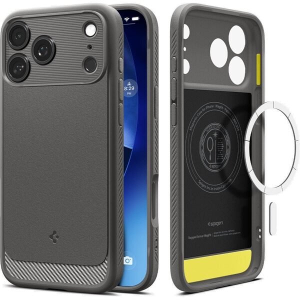 thiki iphone 17 pro max spigen rugged armor magfit anthektiki me magsafe gray 15
