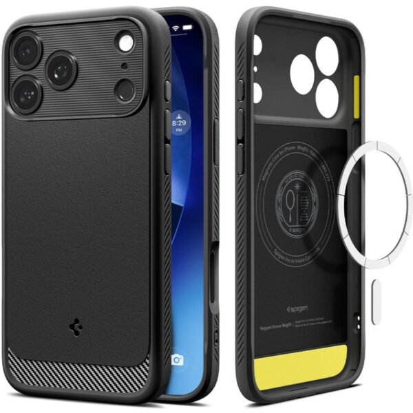 thiki iphone 17 pro max spigen rugged armor magfit anthektiki me magsafe matte black 12