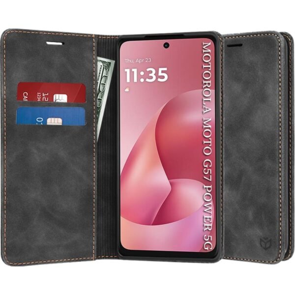 Θήκη motorola moto g67 power / g57 power techsuit confy cover Πορτοφόλι black (5949419349469)