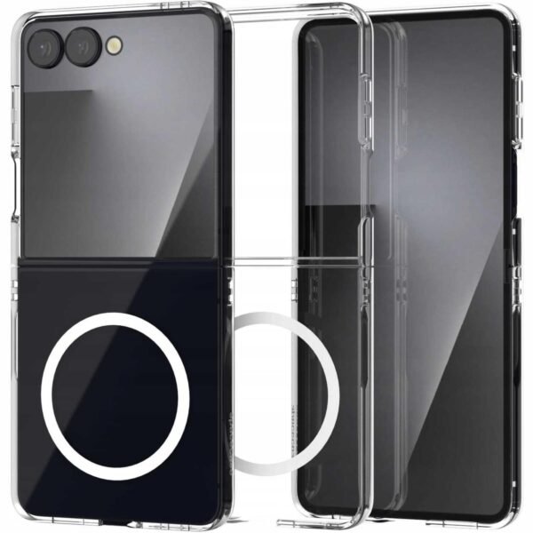 thiki samsung galaxy z flip7 spacecase crystal magcase diafani skliri me magsafe 2mm clear 1