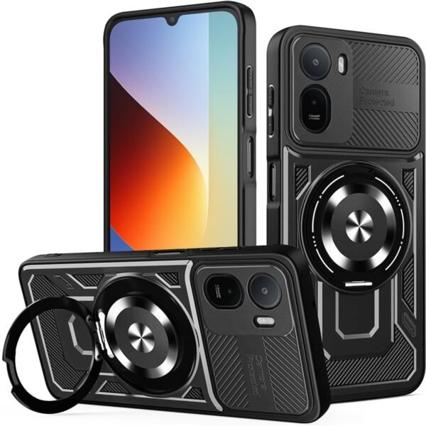 thiki xiaomi redmi a7 pro 4g techsuit rugged cam anthektiki me kickstand kai magsafe black