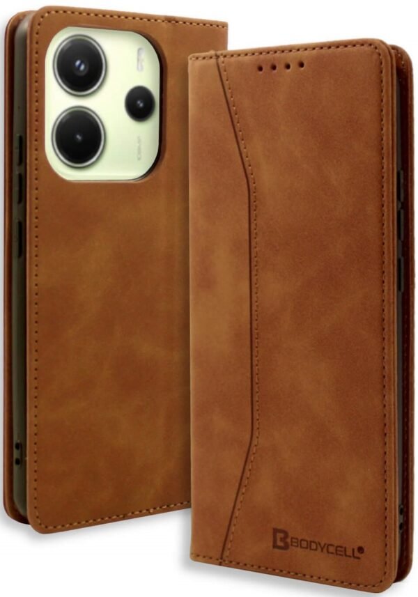 thiki xiaomi redmi note 14 4g bodycell book case portofoli brown