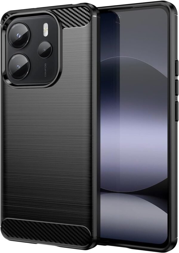 thiki xiaomi redmi note 14 4g spacecase carbon silikonis black