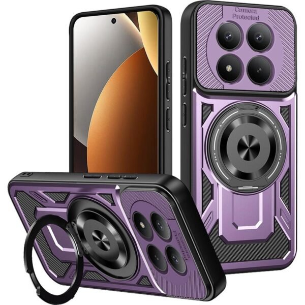 thiki xiaomi redmi note 15 pro plus poco m8 pro techsuit rugged cam anthektiki me kickstand kai magsafe purple