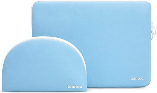 tomtoc chic lady sleeve shell set thiki gia macbook air pro 13 inches kai accessory shell pouch thiki gia aksesouar baby blue
