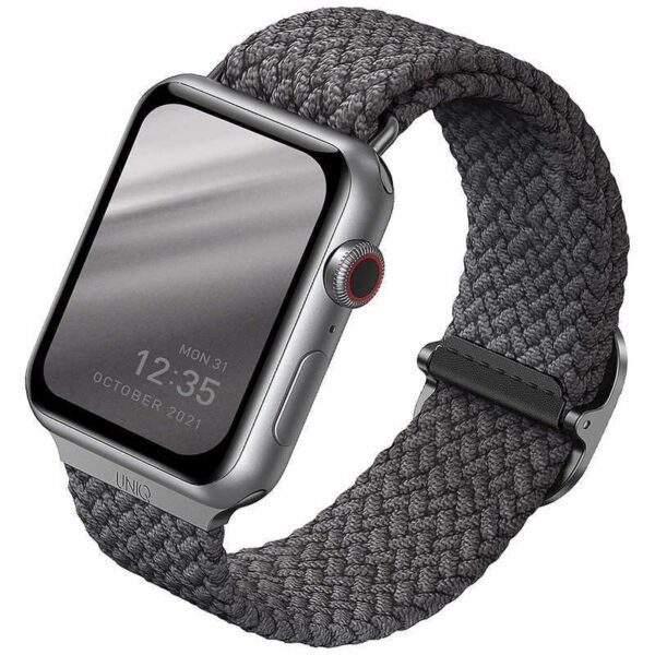 uniq aspen braided band premium plekto louraki apple watch se 7 6 5 4 3 41 40 38 mm grey