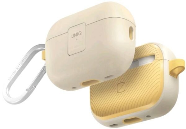 uniq clyde skliri thiki me magnitiko klisimo apple airpods pro 2nd gen ivory canary yellow 3