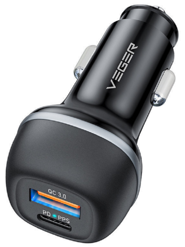 veger cc62 1a1c dual port fast car charger grigoros fortistis aftokinitou me 1 x usb a 1 x type c 51w black 3
