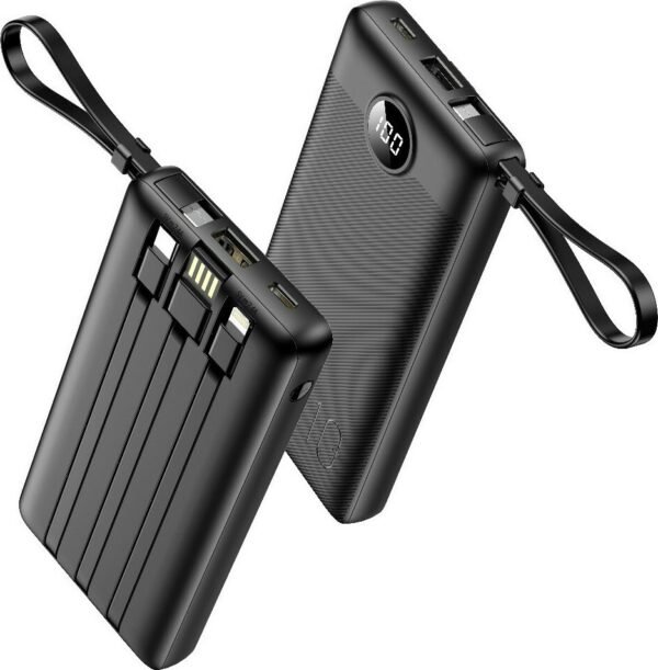 veger powerbank c10 foriti bataria fortisis me ensomatomena kalodia type c usb a lightning micro usb kai 1 usb a thira 10000 mah black 6