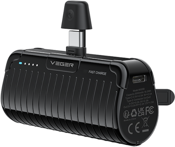 veger powerbank plugon c pro foriti bataria fortisis me ensomatomeno type c kai kickstand 5000 mah 20w black 9