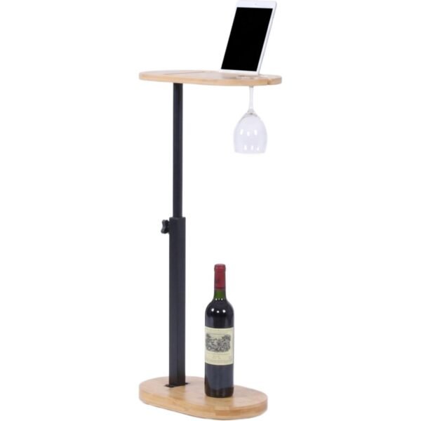 voithitiko trapezaki relaxdays c table rythmizomeno apo bamboo me theseis gia tablet kinito kai potiri natural black 10