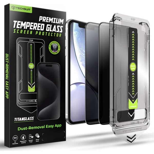 tempered glass iphone 11 / xr techsuit privacy titanglass full cover full face Αντιχαρακτικό Γυαλί Προστασίας Απορρήτου Οθόνης 2 Τεμάχια privacy (5949419293700)