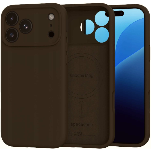 thiki iphone 18 pro max 17 pro max spacecase silicone mag case silikonis me magsafe chocolate brown 10