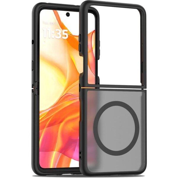 Θήκη motorola razr 50 ultra / razr 70 plus techsuit purefrost Σκληρή Ημιδιάφανη με magsafe frosted black (5949419382107)