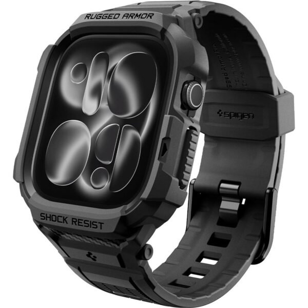 thiki apple watch 12 46mm spigen rugged armor pro unibody silikonis matte black 8