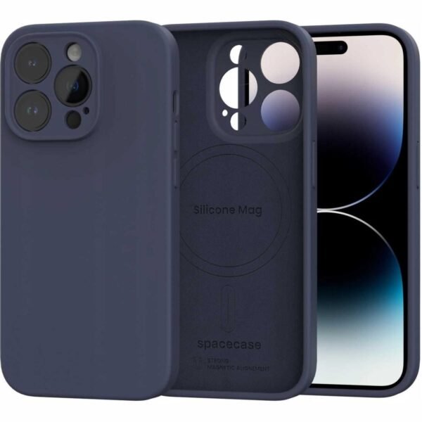 thiki iphone 14 pro spacecase silicone mag case silikonis me magsafe deep blue 1