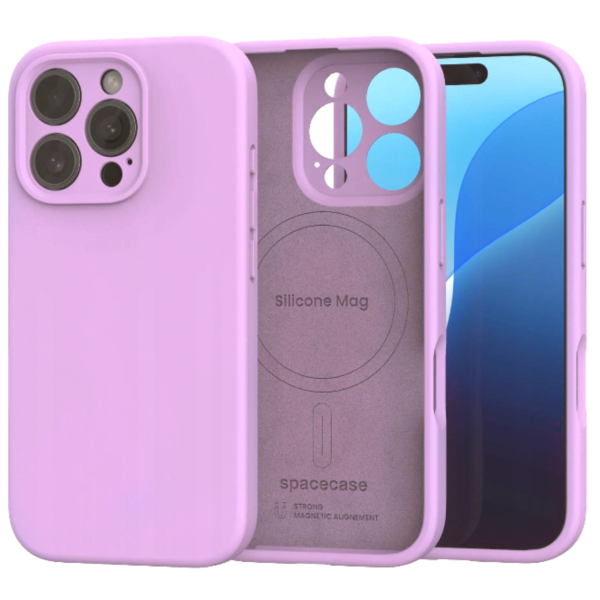 thiki iphone 16 pro spacecase silicone mag case silikonis me magsafe lavender 30