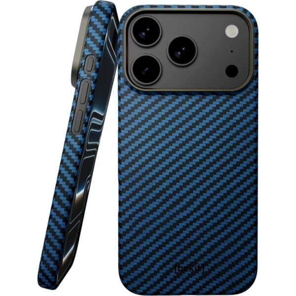 thiki iphone 18 pro nekit fiber skliri me magsafe aramid fiber 1mm 1500d kevlar blue 10