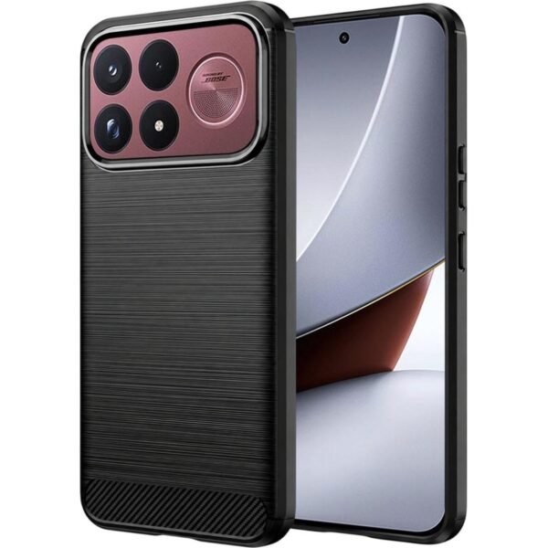 thiki xiaomi poco f9 ultra techsuit carbon silicone silikonis black